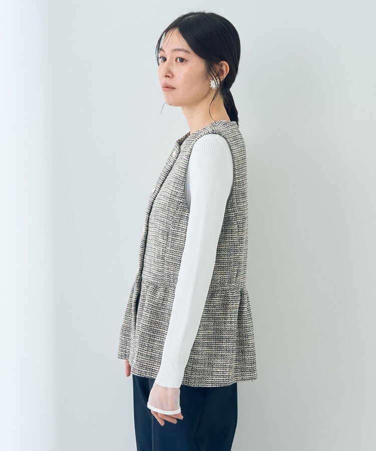 YECCA VECCA「ツイードペプラムジレ」|ベスト・ジレ|