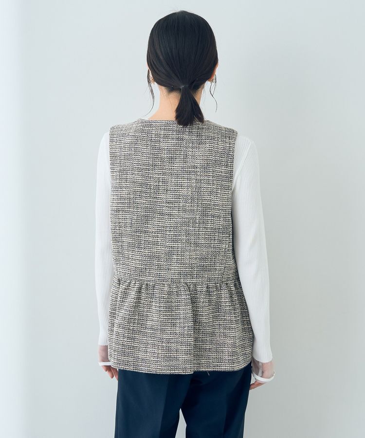 YECCA VECCA「ツイードペプラムジレ」|ベスト・ジレ|