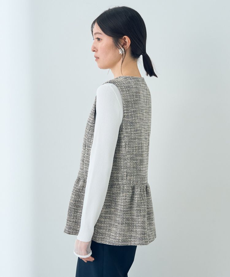 YECCA VECCA「ツイードペプラムジレ」|ベスト・ジレ|