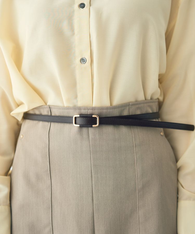 YECCA VECCA「スクエアバックル細ベルト」|ベルト|Brown