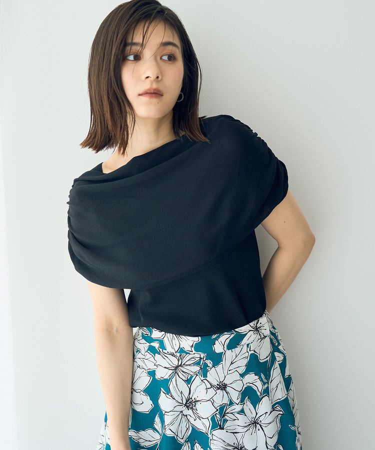 YECCA VECCA「シャーリングオフショルニット」|ニット・セーター|