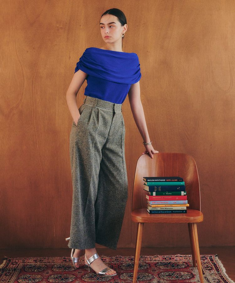 YECCA VECCA「シャーリングオフショルニット」|ニット・セーター|