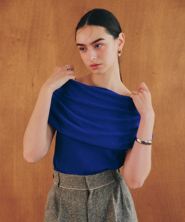 YECCA VECCA「シャーリングオフショルニット」|ニット・セーター|