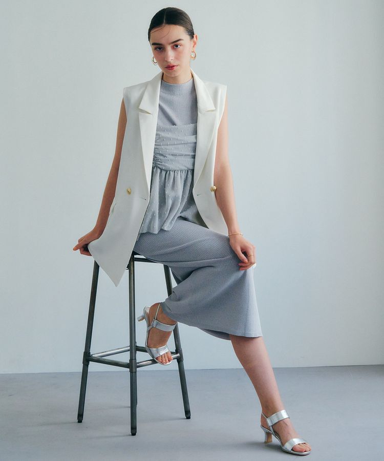 YECCA VECCA「金釦テーラードジレジャケット」|ベスト・ジレ|