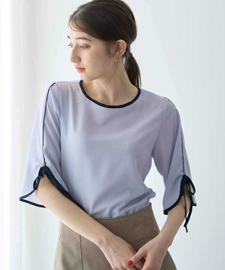 YECCA VECCA「配色リボンブラウス」|シャツ・ブラウス|
