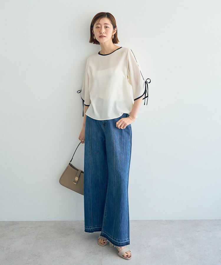 YECCA VECCA「配色リボンブラウス」|シャツ・ブラウス|