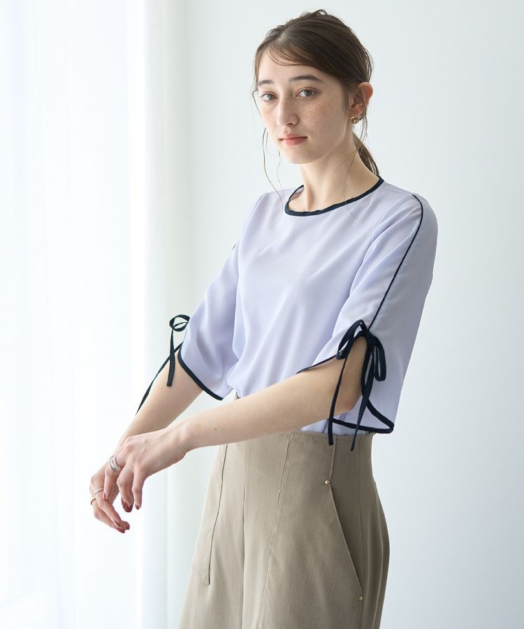 YECCA VECCA「配色リボンブラウス」|シャツ・ブラウス|