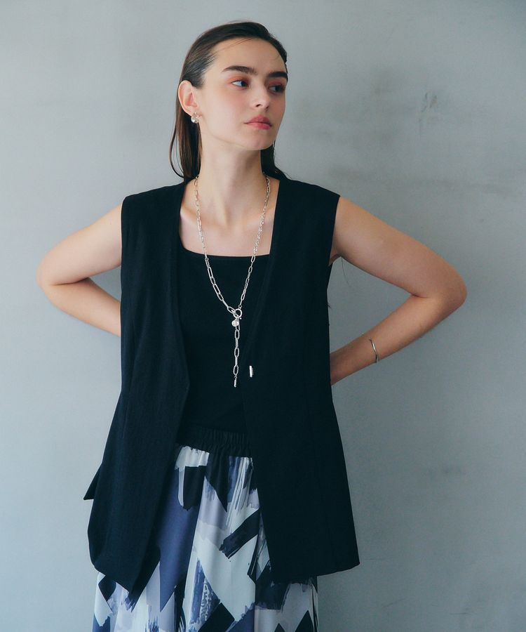 YECCA VECCA「ドライタッチペプラムジレ」|ベスト・ジレ|