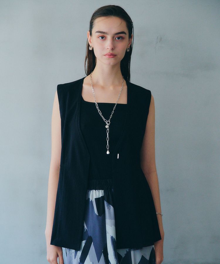 YECCA VECCA「ドライタッチペプラムジレ」|ベスト・ジレ|