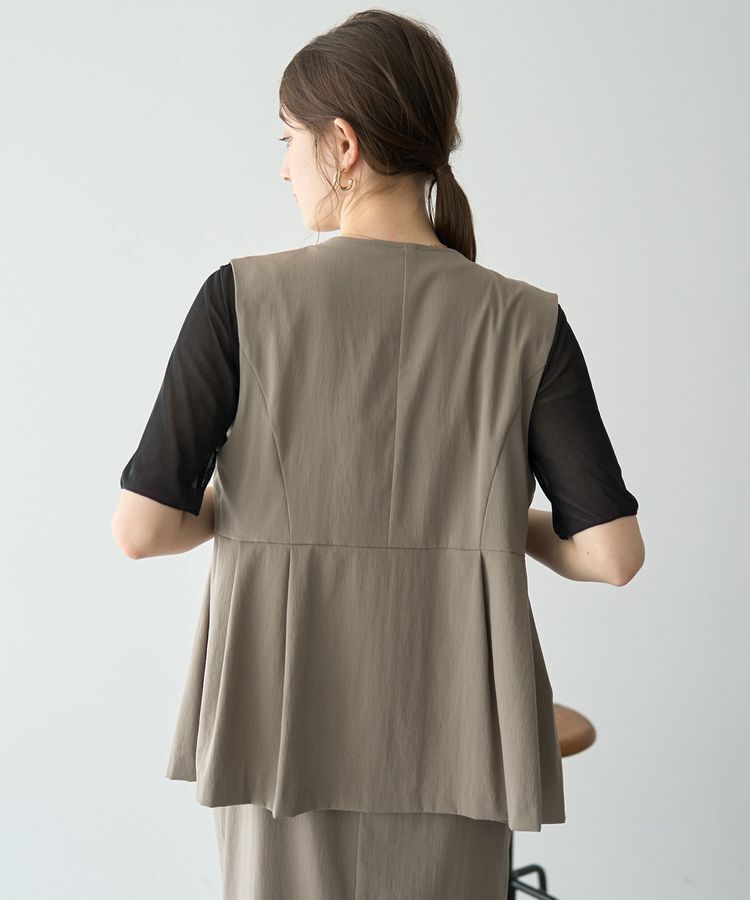 YECCA VECCA「ドライタッチペプラムジレ」|ベスト・ジレ|