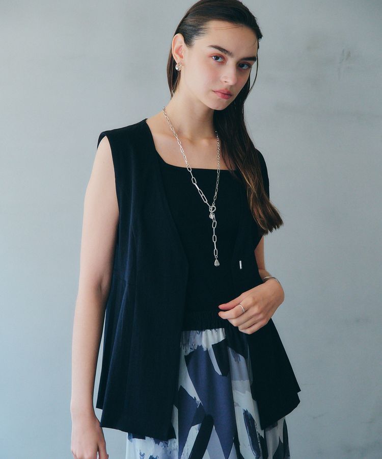 YECCA VECCA「ドライタッチペプラムジレ」|ベスト・ジレ|