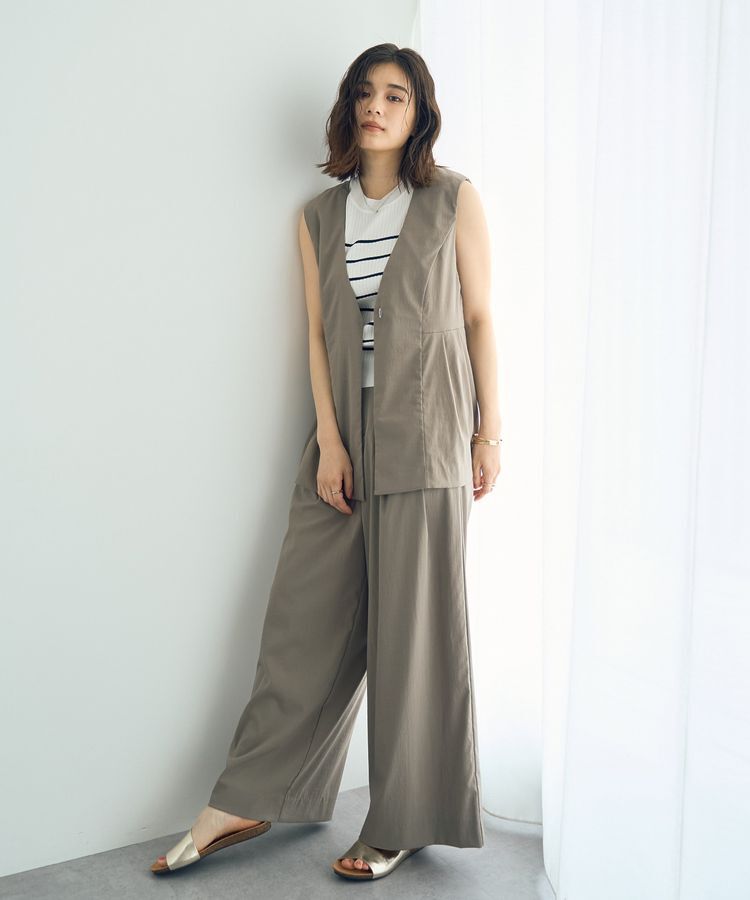 YECCA VECCA「ドライタッチペプラムジレ」|ベスト・ジレ|