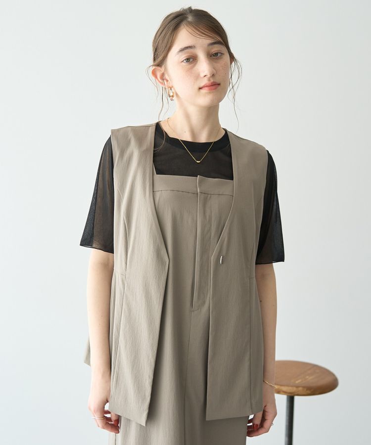 YECCA VECCA「ドライタッチペプラムジレ」|ベスト・ジレ|