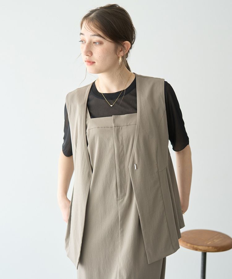 YECCA VECCA「ドライタッチペプラムジレ」|ベスト・ジレ|