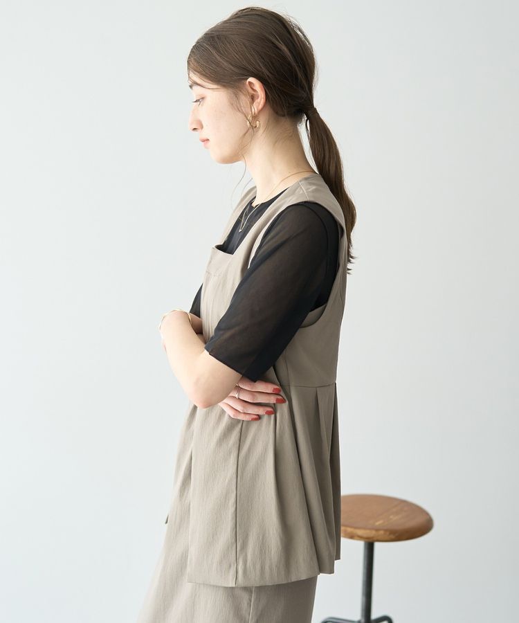 YECCA VECCA「ドライタッチペプラムジレ」|ベスト・ジレ|