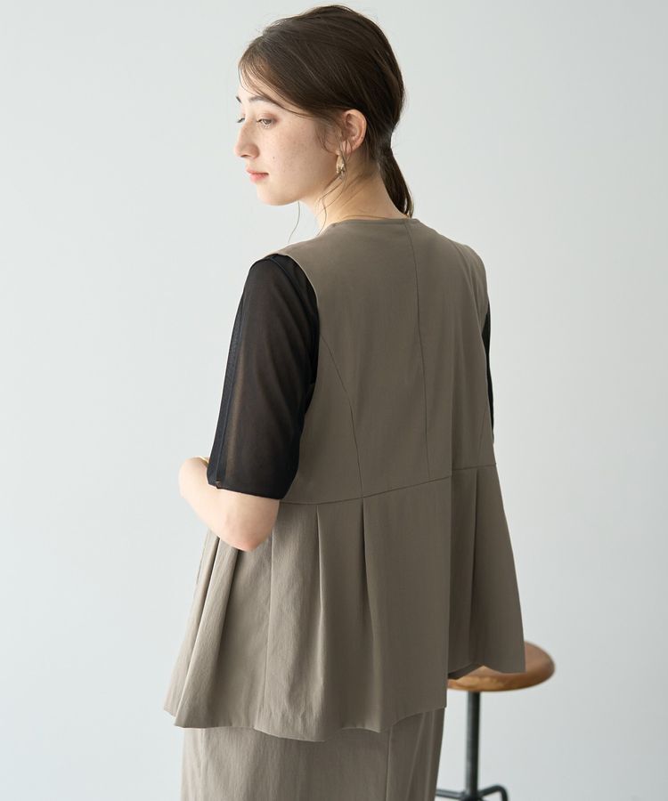 YECCA VECCA「ドライタッチペプラムジレ」|ベスト・ジレ|