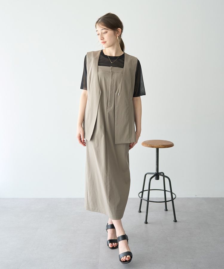 YECCA VECCA「ドライタッチペプラムジレ」|ベスト・ジレ|