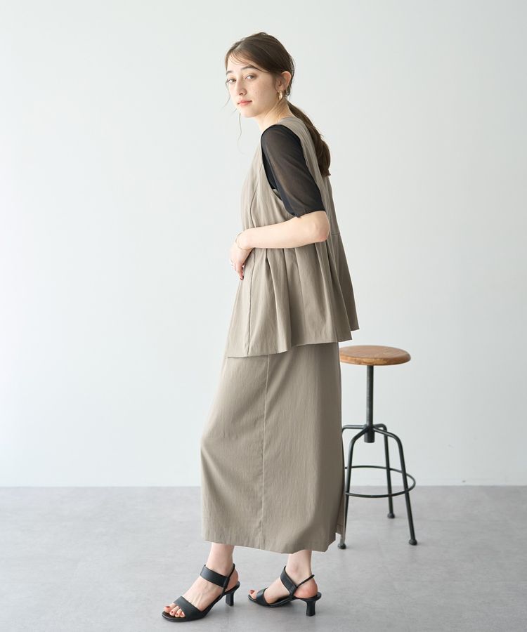 YECCA VECCA「ドライタッチペプラムジレ」|ベスト・ジレ|