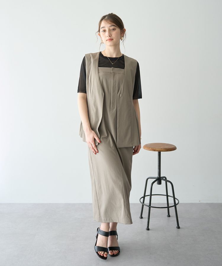 YECCA VECCA「ドライタッチペプラムジレ」|ベスト・ジレ|