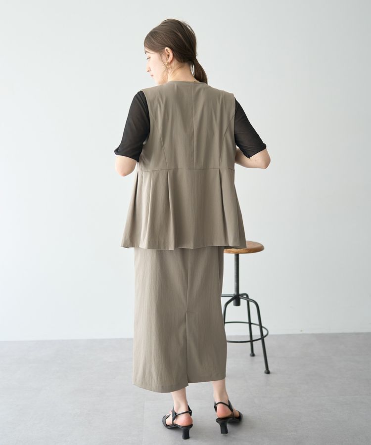 YECCA VECCA「ドライタッチペプラムジレ」|ベスト・ジレ|