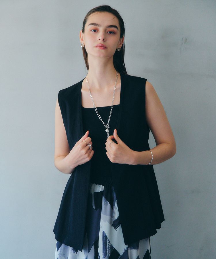 YECCA VECCA「ドライタッチペプラムジレ」|ベスト・ジレ|