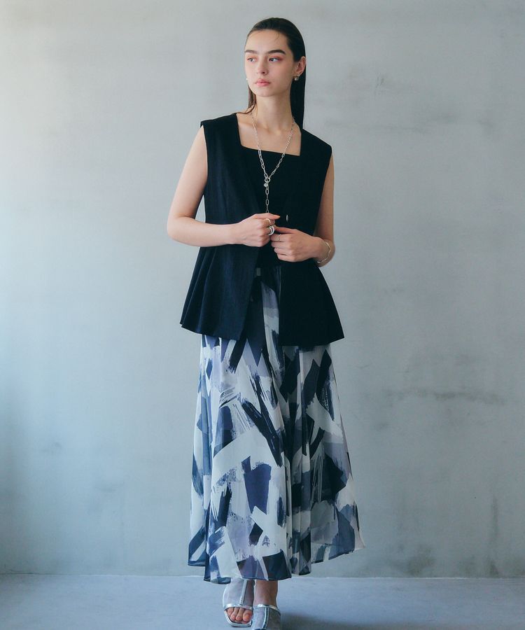 YECCA VECCA「ドライタッチペプラムジレ」|ベスト・ジレ|