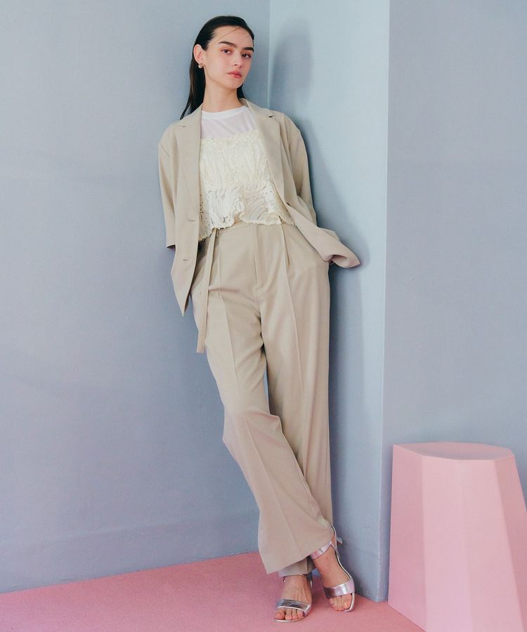 YECCA VECCA「ベルト付きタックストレートパンツ」|その他|