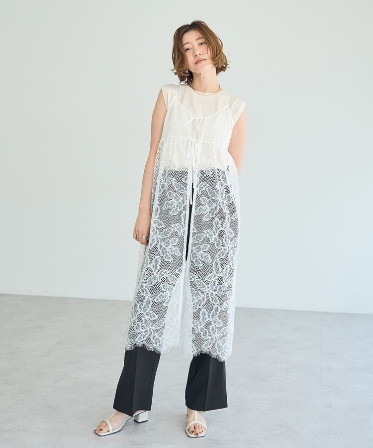 YECCA VECCA「ベルト付きタックストレートパンツ」|その他|