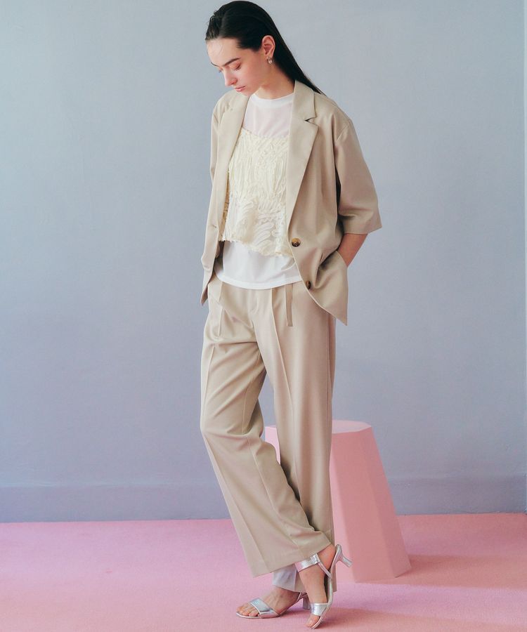 YECCA VECCA「ベルト付きタックストレートパンツ」|その他|