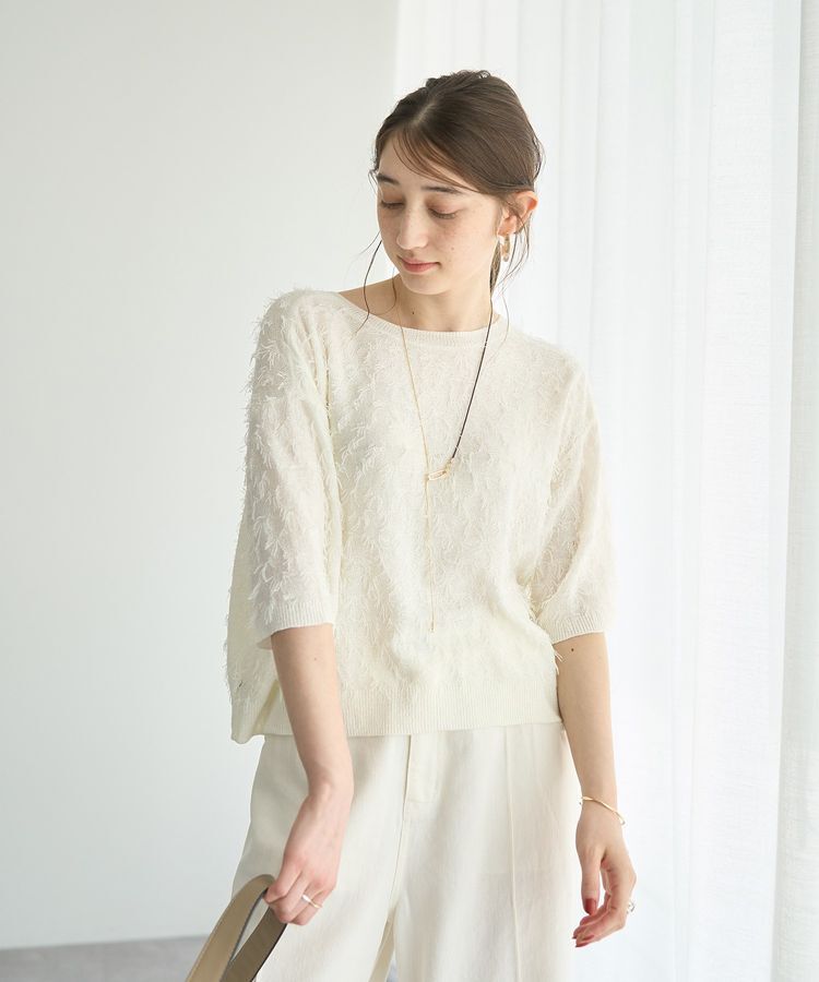 YECCA VECCA「2wayリボンフリンジニットカーディガン」|カーディガン|