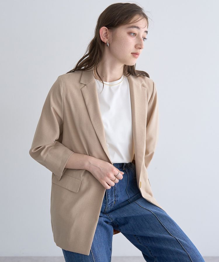 YECCA VECCA「リネンライクジャケット」|テーラードジャケット|