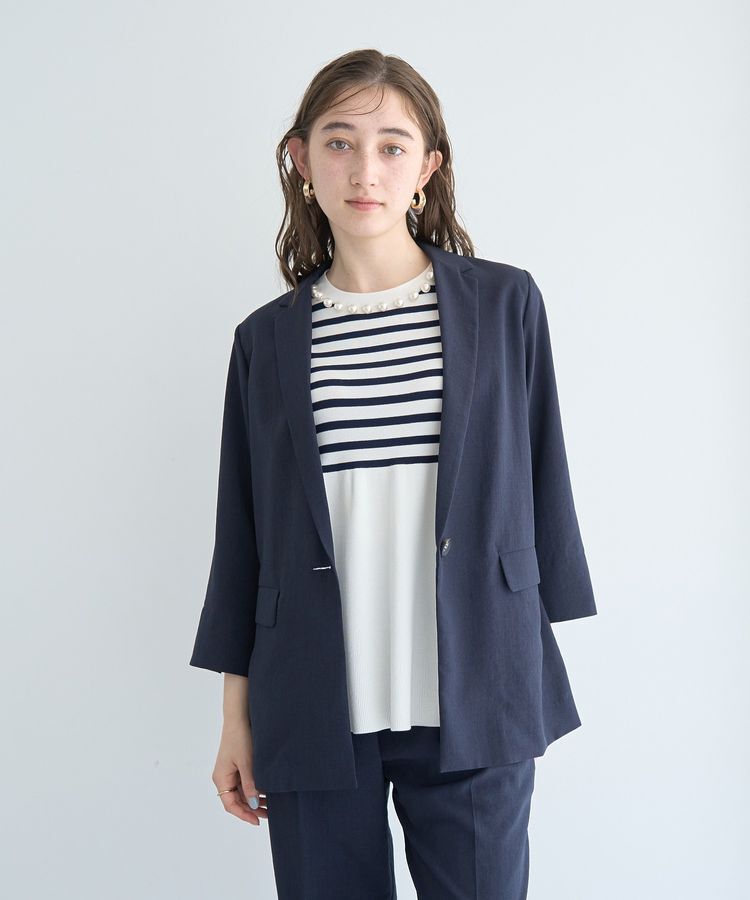 YECCA VECCA「リネンライクジャケット」|テーラードジャケット|