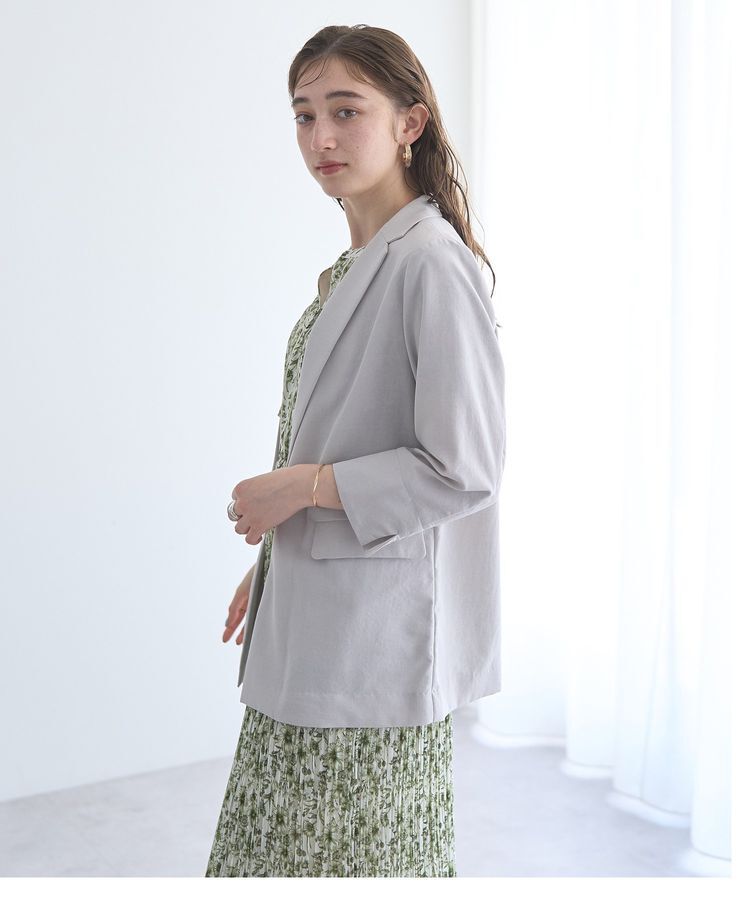 YECCA VECCA「リネンライクジャケット」|テーラードジャケット|