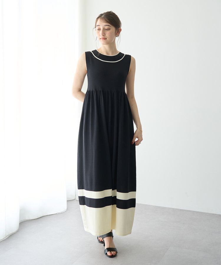 YECCA VECCA「配色ニットワンピース」|ワンピース|