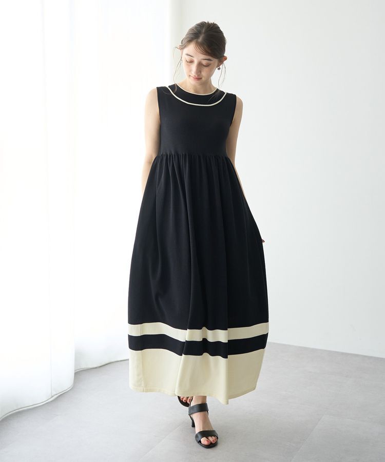 YECCA VECCA「配色ニットワンピース」|ワンピース|