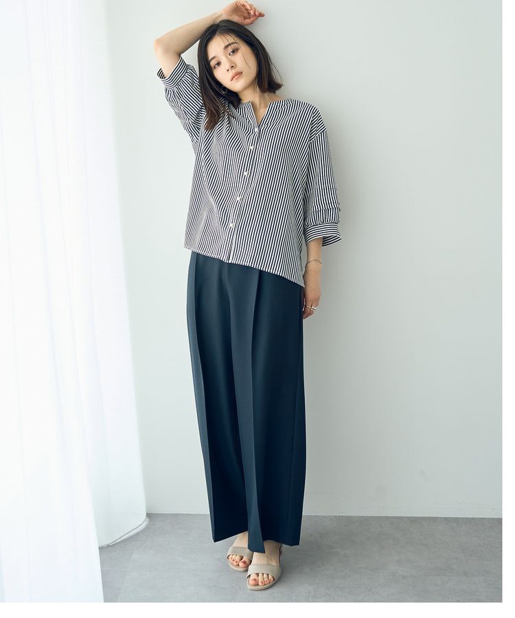 YECCA VECCA「2way裾アレンジパールボタンブラウス」|シャツ・ブラウス|