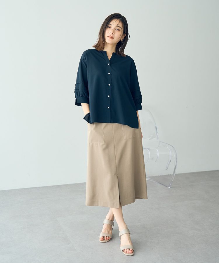 YECCA VECCA「2way裾アレンジパールボタンブラウス」|シャツ・ブラウス|