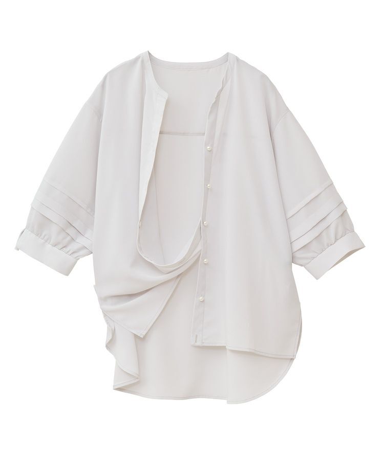 YECCA VECCA「2way裾アレンジパールボタンブラウス」|シャツ・ブラウス|