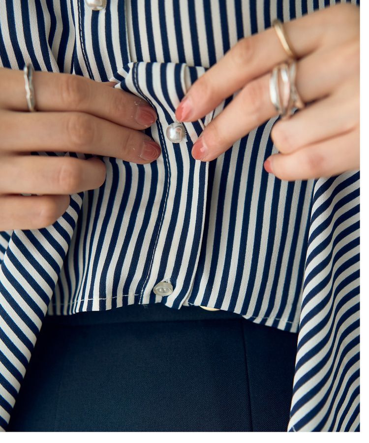 YECCA VECCA「2way裾アレンジパールボタンブラウス」|シャツ・ブラウス|