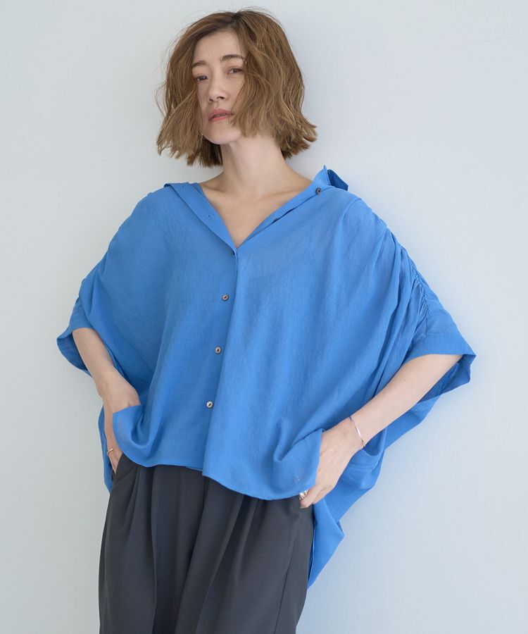 YECCA VECCA「ドライタッチシアーバックギャザーシャツ」|シャツ・ブラウス|