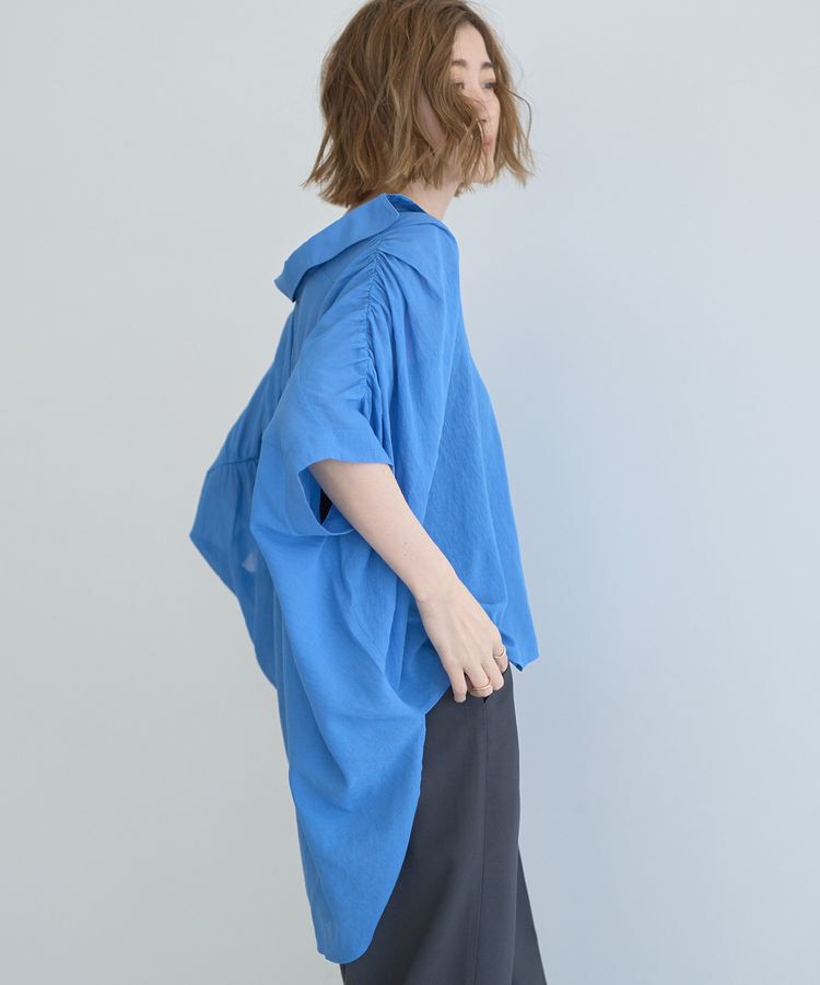 YECCA VECCA「ドライタッチシアーバックギャザーシャツ」|シャツ・ブラウス|