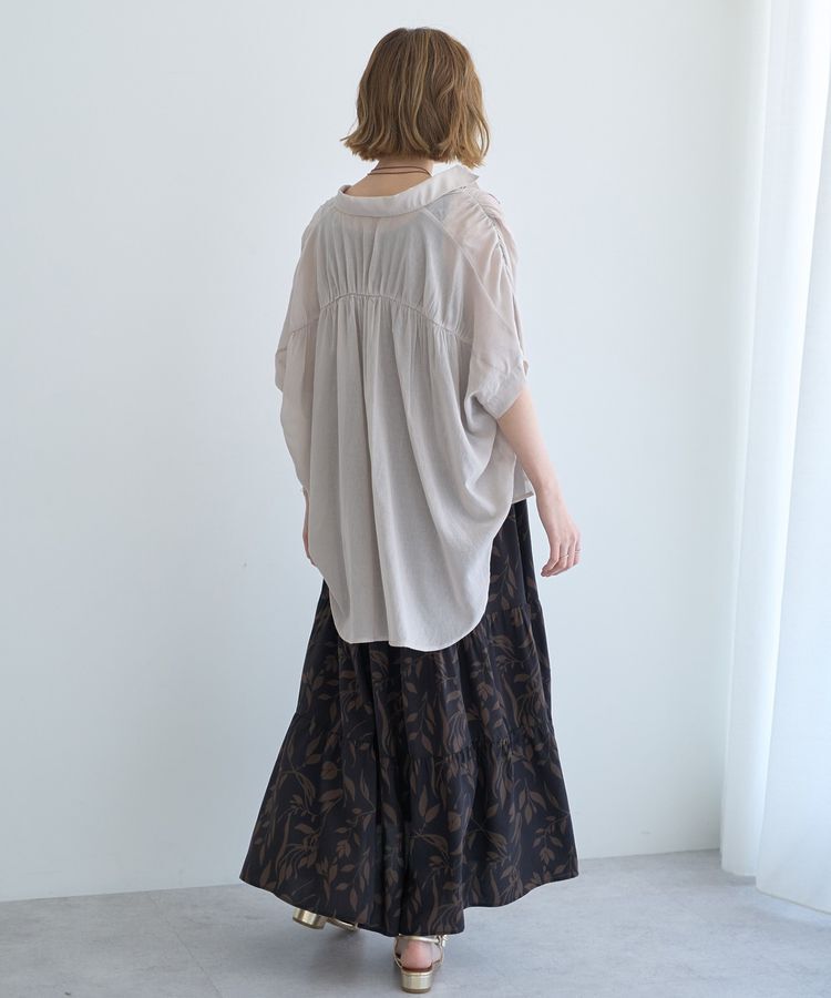 YECCA VECCA「ドライタッチシアーバックギャザーシャツ」|シャツ・ブラウス|