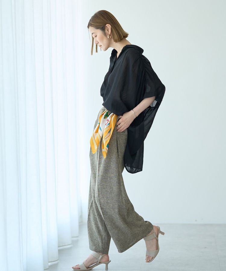 YECCA VECCA「ドライタッチシアーバックギャザーシャツ」|シャツ・ブラウス|