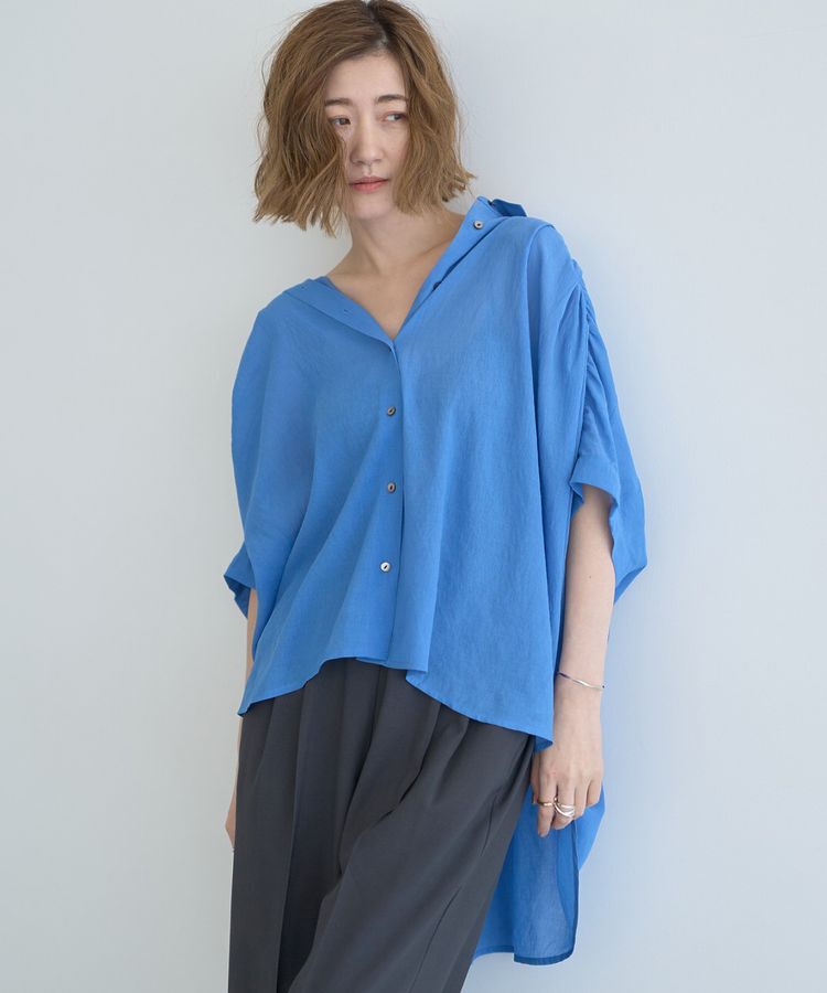 YECCA VECCA「ドライタッチシアーバックギャザーシャツ」|シャツ・ブラウス|