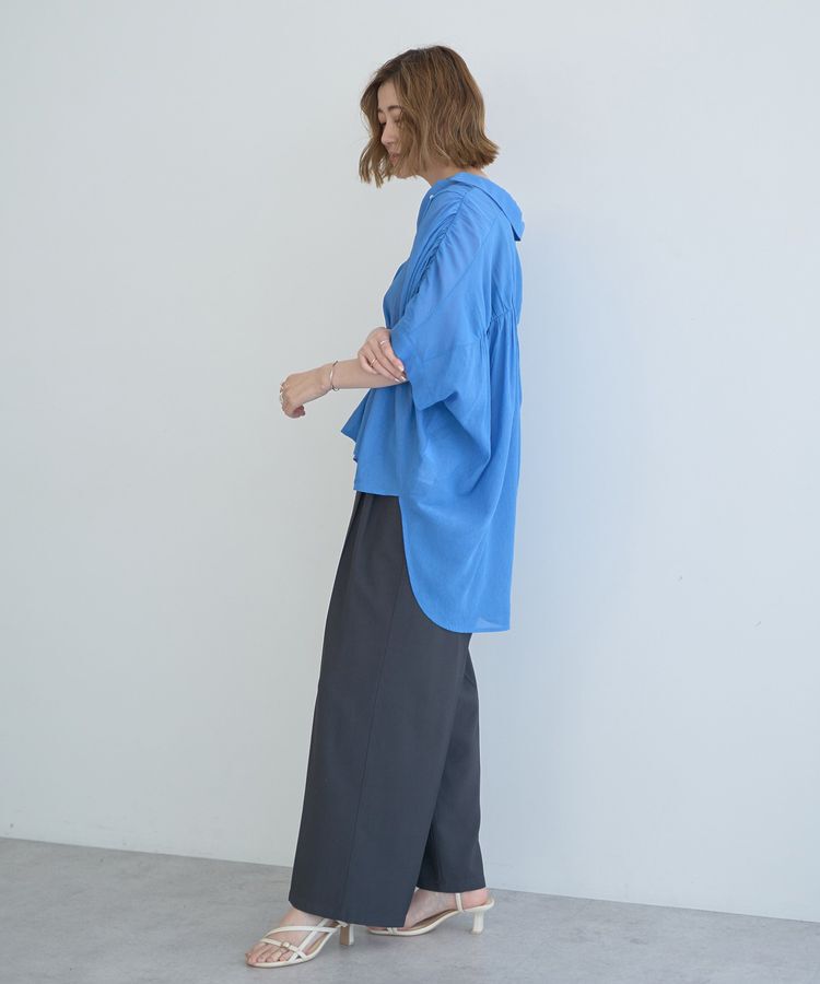 YECCA VECCA「ドライタッチシアーバックギャザーシャツ」|シャツ・ブラウス|