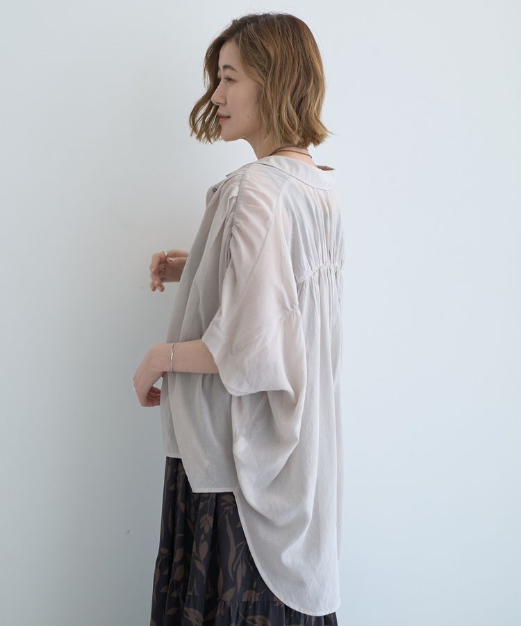 YECCA VECCA「ドライタッチシアーバックギャザーシャツ」|シャツ・ブラウス|
