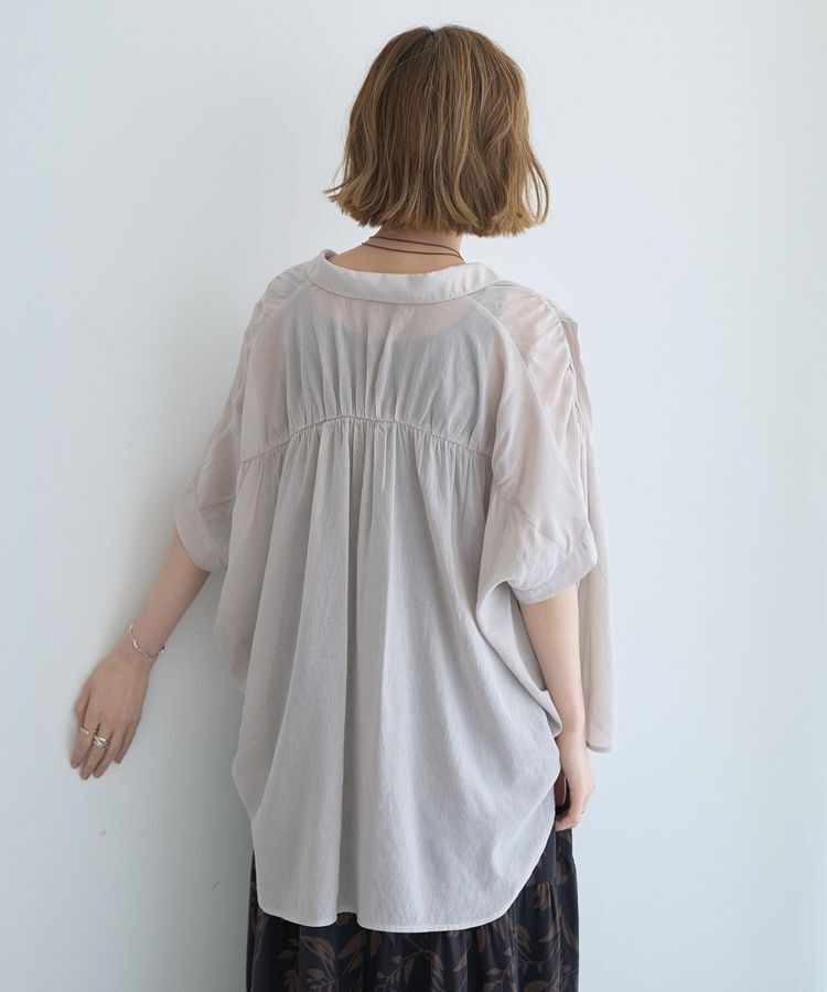 YECCA VECCA「ドライタッチシアーバックギャザーシャツ」|シャツ・ブラウス|