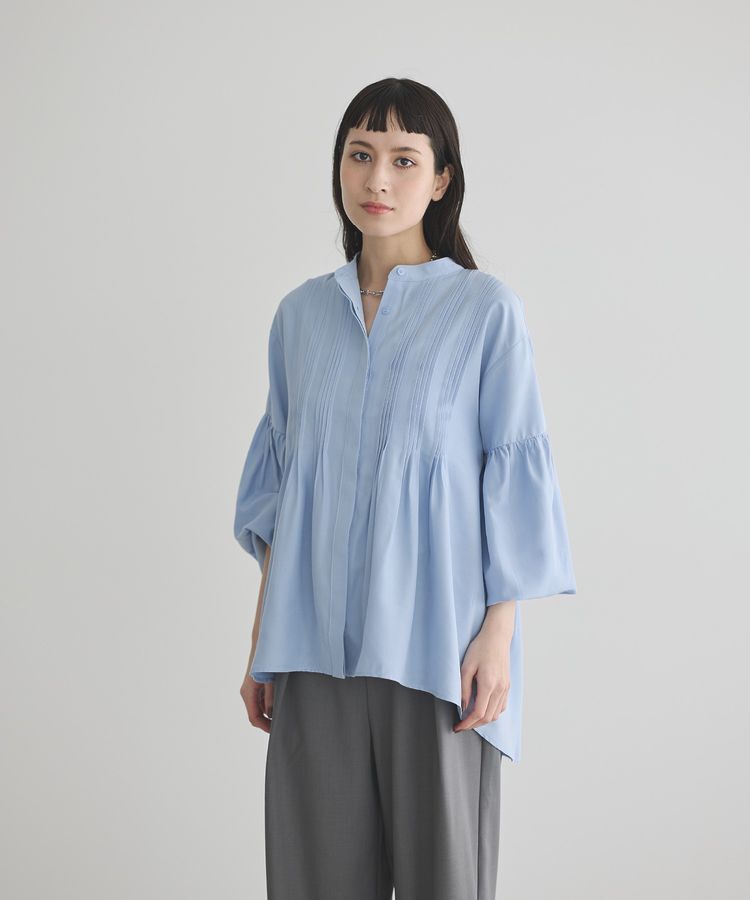 GARAGE OF GOOD CLOTHING「ピンタックボリューム袖フレアーブラウス」|シャツ・ブラウス|Sax