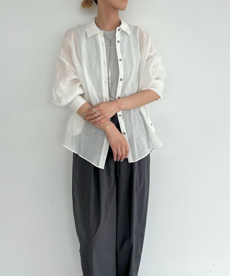 GARAGE OF GOOD CLOTHING「リネン2WAYサイド釦シャツ」|シャツ・ブラウス|