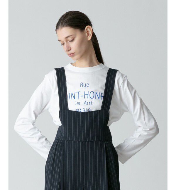 allureville「《ドラマ着用》ピンストライプサロペットパンツ」|オールインワン|